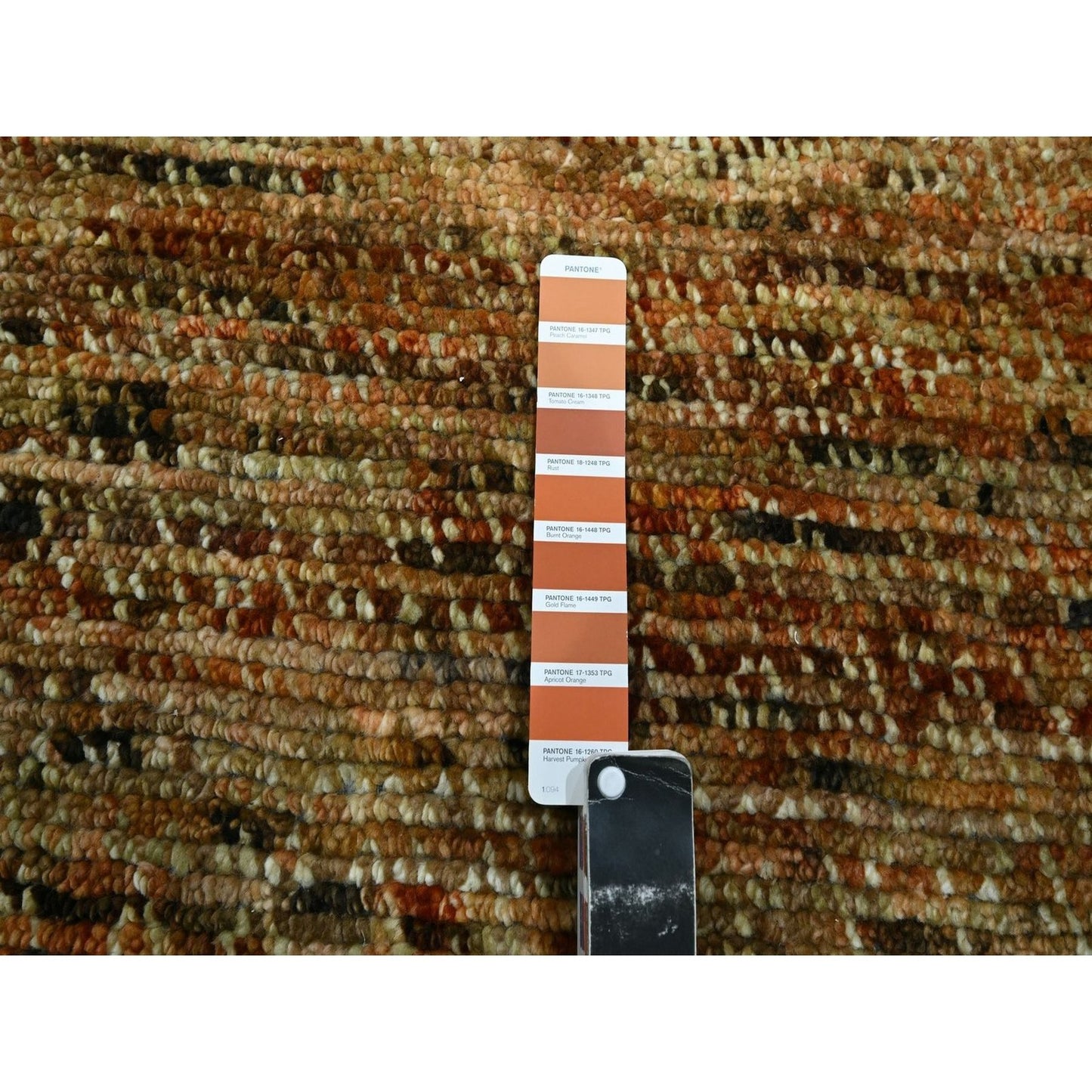 9'4"X12'1" Honey Brown Hand Knotted Rug Organic Wool Grass Design Oriental