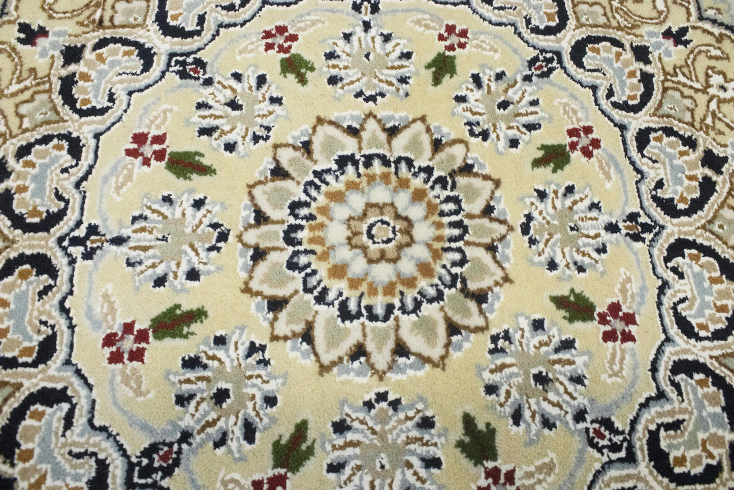 Floral Medallion Classic Indo-Nain Handmade Oriental Rug 8X10 ft