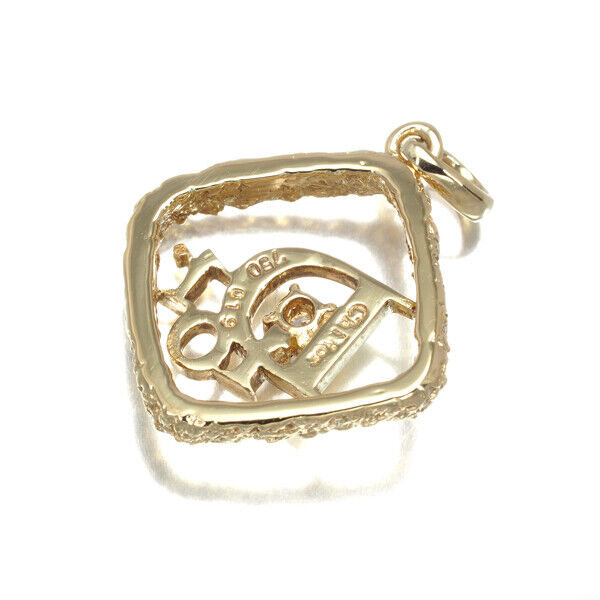Christian Dior Pendant Diamond Logo 18K 750 Yellow Gold