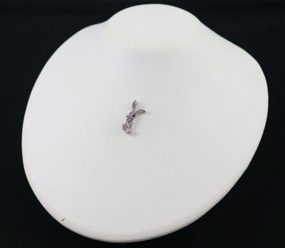 Pink Sapphire Black Diamond Rabbit Pendant 18K