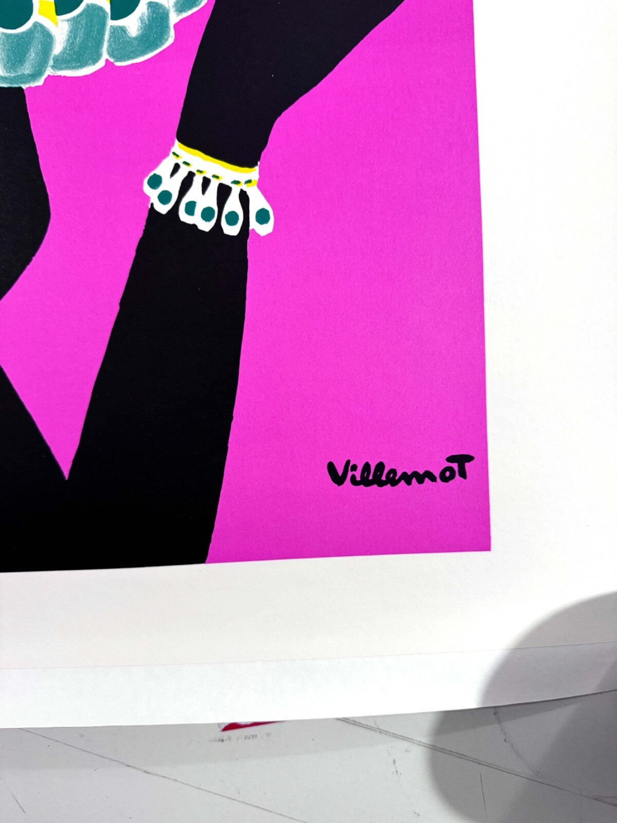 Villemot Perrier Femme Noir Necklace  1977 Authentic Original French Poster