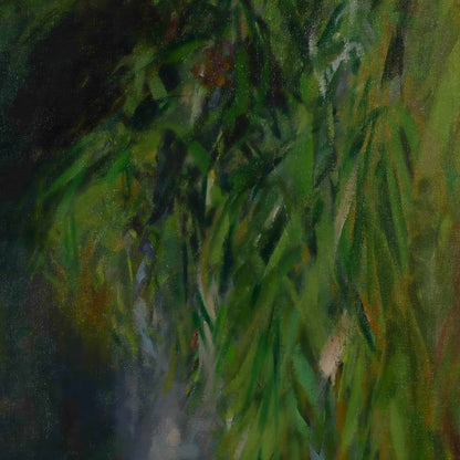 Oil painting large signed framed M Bouchery Impressionist styl reflections pond