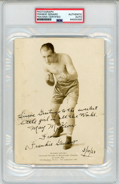 Frankie Genaro Autographed 5X7 Original Photo (Psa)