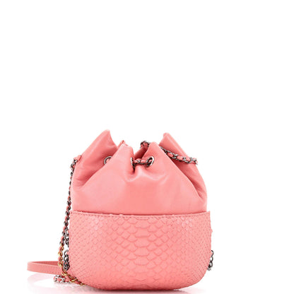 Chanel Gabrielle Drawstring Bag Calfskin And Python Small