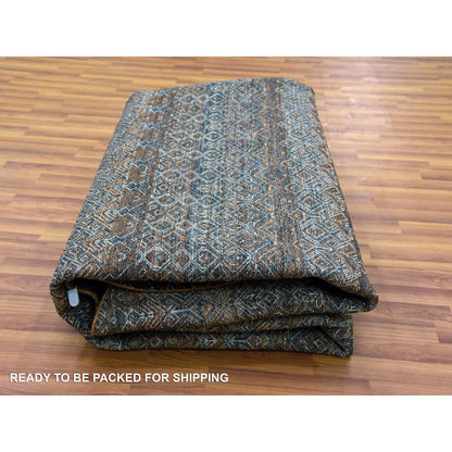 9'10"X9'10" Brown Hand Knotted Kohinoor Herrita Design Wool Round Rug