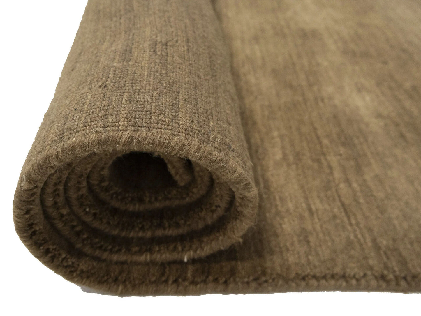 Brown Solid Design Hand-Loomed 9X12 Gabbeh Wool