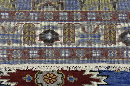Hand-Knotted Kazak Oriental Rug 4X6 Ft Blue