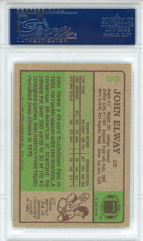 John Elway Autographed 1984 Topps Rookie Card #63 (Psa)