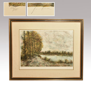 Bernard Gantner Lithograph Landscape Pencil Signed Ed185 Framed