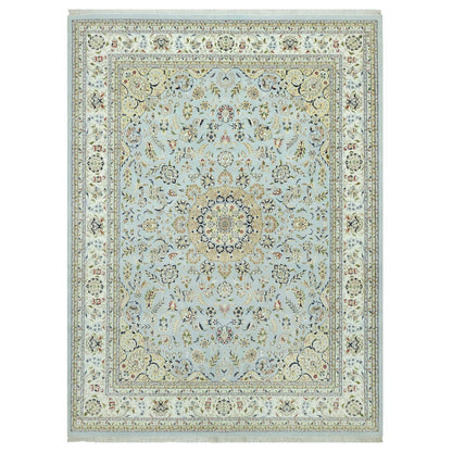 11'6"X15'6" Oslo Blue Nain Design Velvety Wool Hand Knotted Oversized Rug