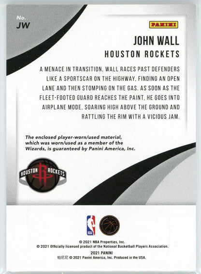 John Wall 2021 Panini Player Of The Day Prime