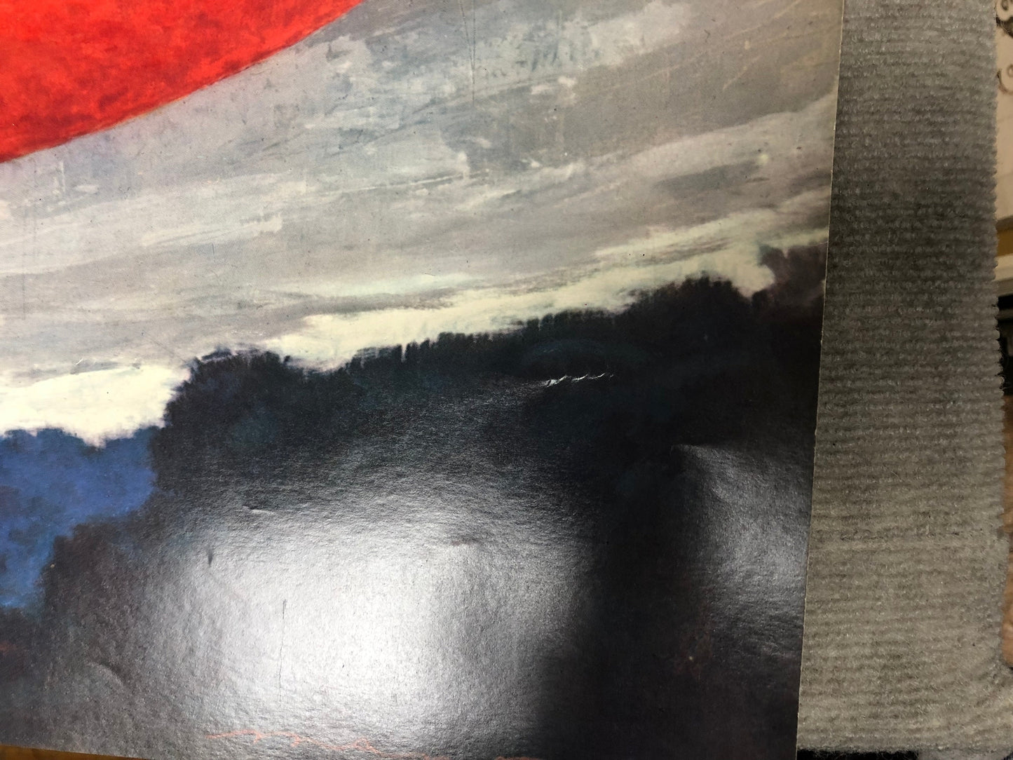 Man Ray Lips (No Text) " Offset Lithograph Pop Art Red Gray Brow