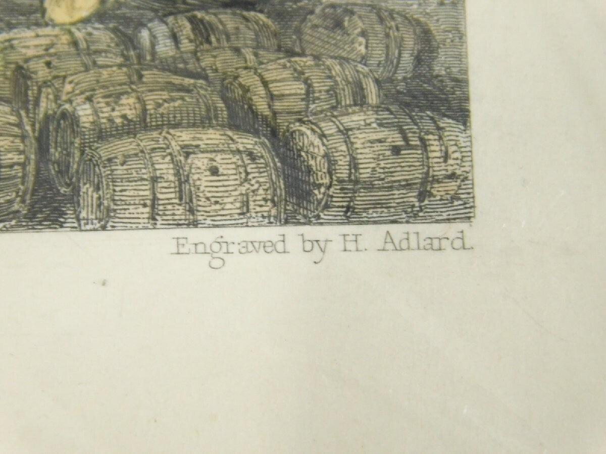Thomas Allom "Quay Of Louis Xviii, Bordeaux" Hand-Colored Copper Plate Engraving
