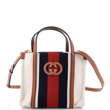 Gucci Interlocking G Web Tote Canvas Mini
