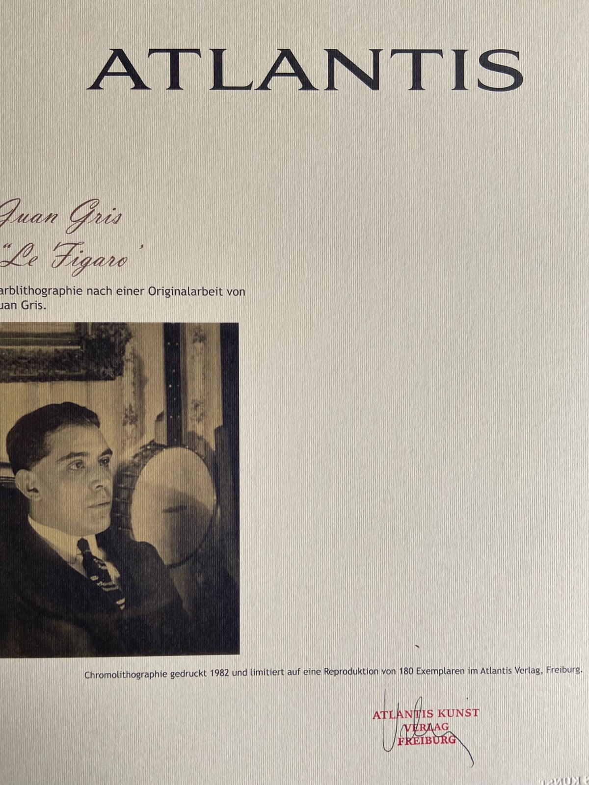 Juan Gris Lithograph Coa Numbered Signed Stamp
