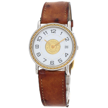 Leather HERMES Serie Watches Stainless Steel/
