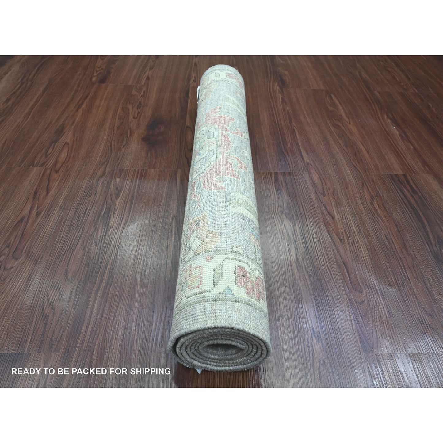 2'6"X6' Gray Peshawar Heris Design Wool Hand Knotted Runner Oriental Rug