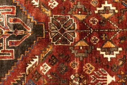 Tribal Vintage Oriental Rug Rusty Red Carpet