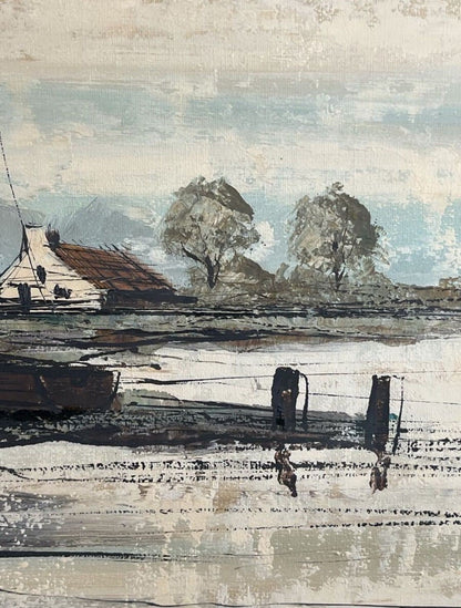 T Sterk Oil Painting Low Tide Dutch Coastal Art COA Large