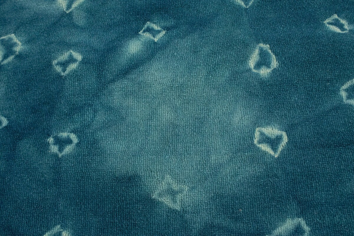 ft Blue Hand-Tufted Tie-Dye Rug Contemporary Bedroom Decor Modern Carpet 5x8