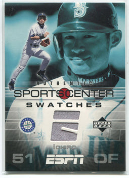 2005 Upper Deck Sportscenter Authentic Swatches #Gu-Is Ichiro Suzuki Card