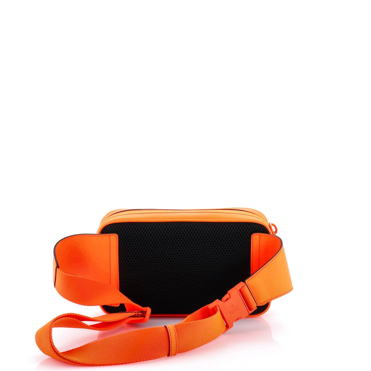 Gucci Front Zip Belt Bag Gg Rubber Effect Leather