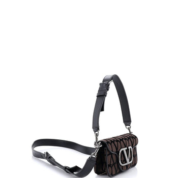 Valentino Garavani Vlogo Loco Flap Shoulder Bag Toile Iconograph Fabric Small