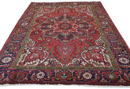 Tribal Handmade Oriental Rug 6'7X9 Ft Red Vintage