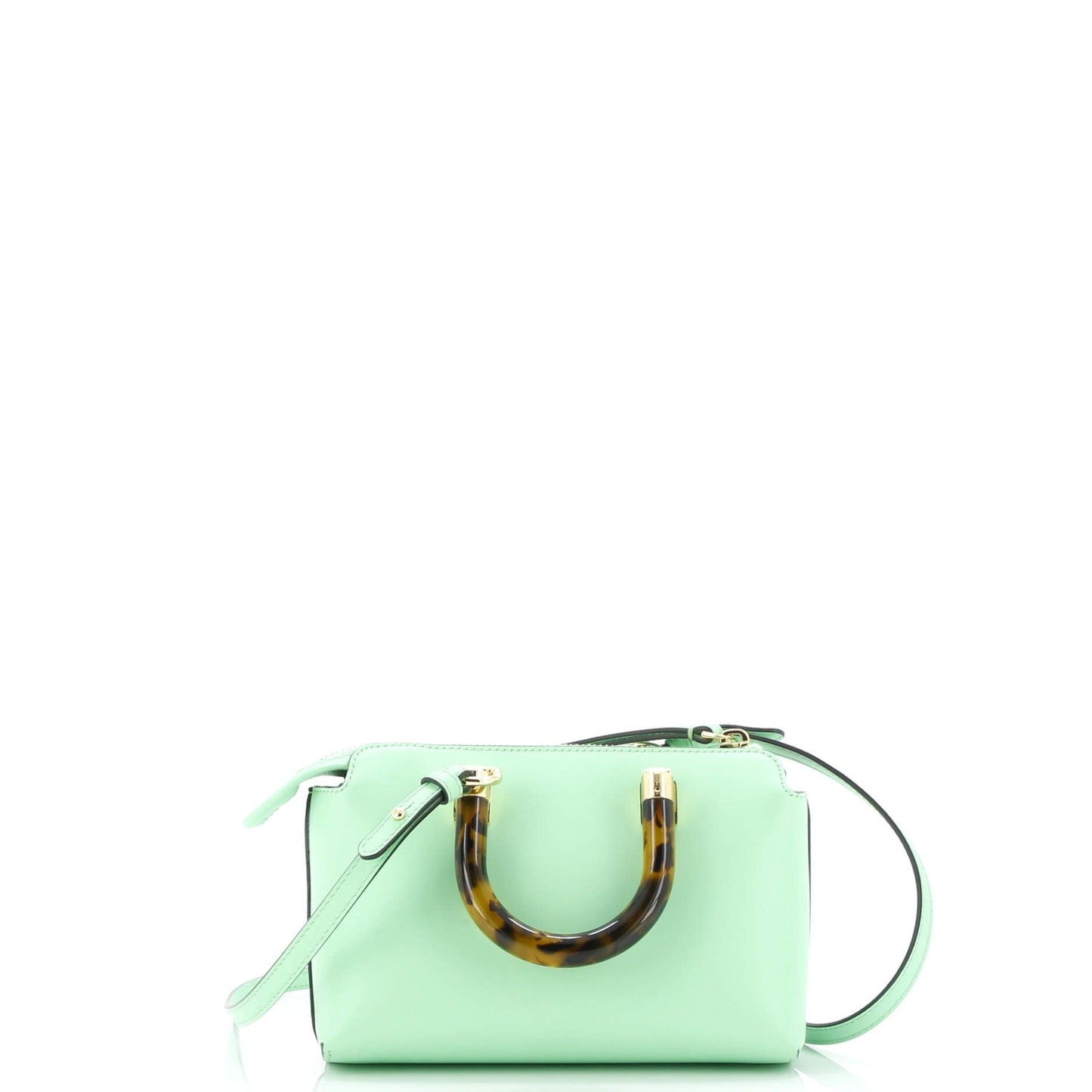 Fendi Logo By The Way Top Handle Bag Embossed Leather Mini