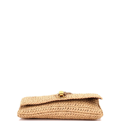 Saint Laurent Kate 99 Tassel Flap Bag Woven Raffia Medium