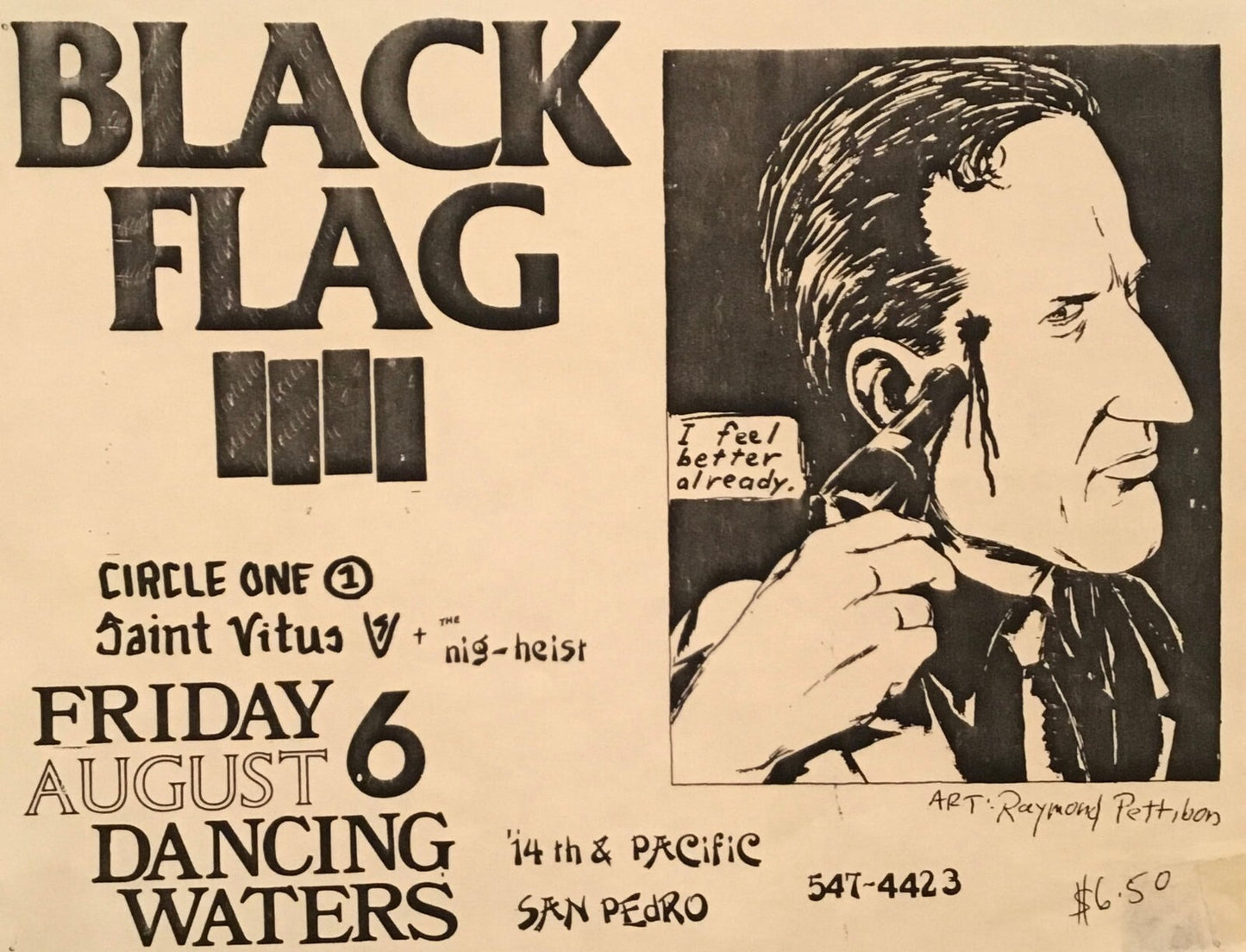 Black Flag Vintage Concert Poster Flyer By