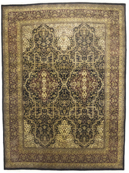 Hand-Knotted Agra Jaipur Oriental Rug Floral