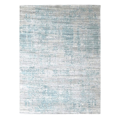 8'3"X10' Gray Hand Loomed Wool And Plant Based Silk Modern Design Rug