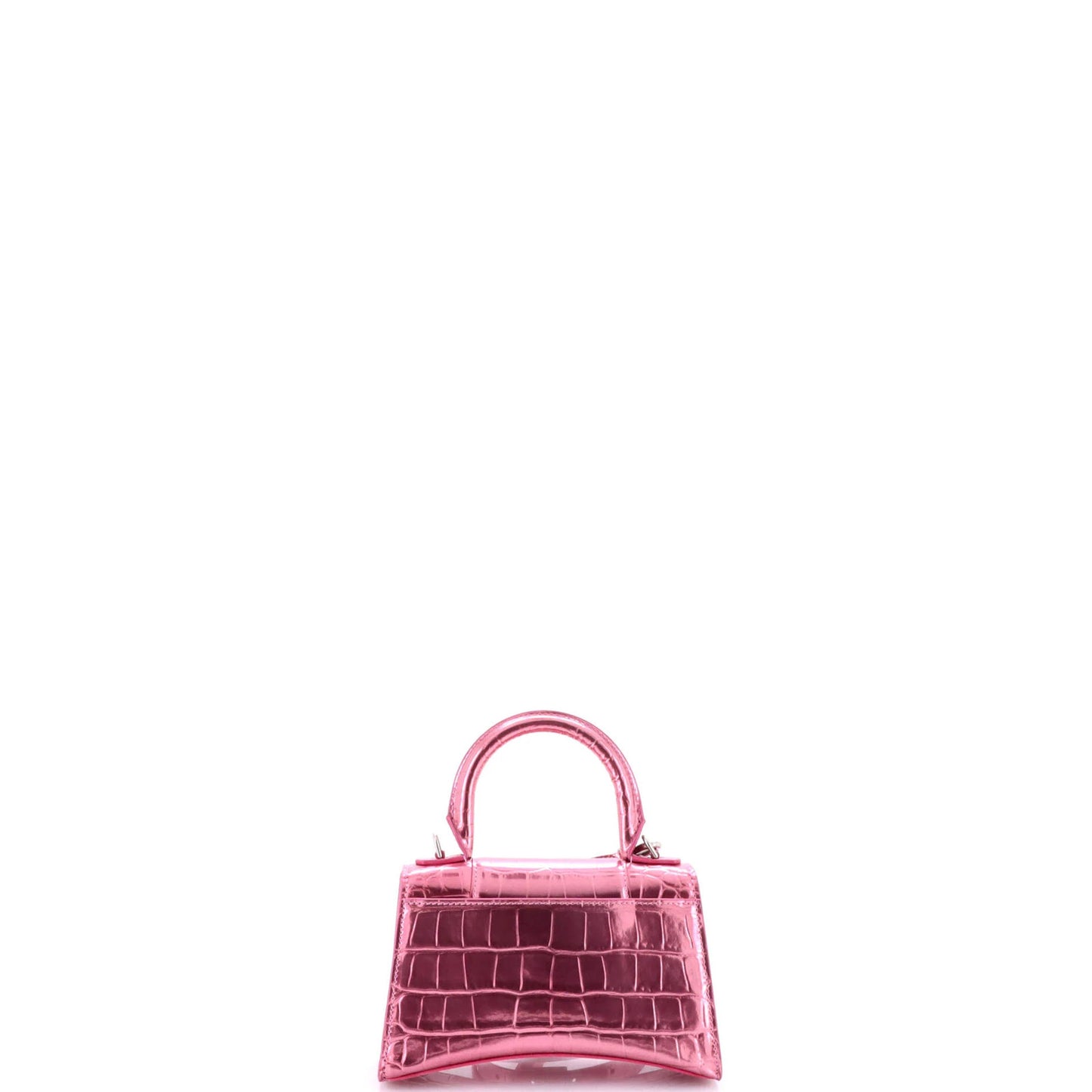 Balenciaga Hourglass Top Handle Bag Crocodile Embossed Leather Xs