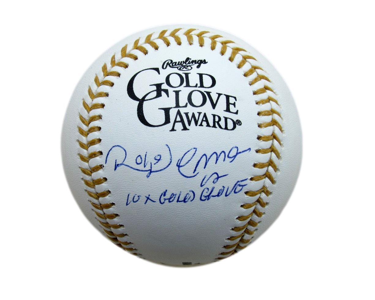 Roberto Alomar Autographed/Inscr Gold Glove Award Baseball Blue Jays Jsa 187616