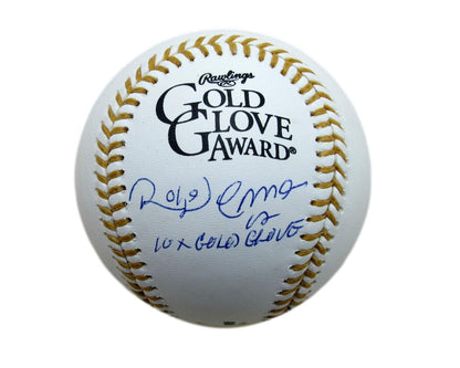 Roberto Alomar Autographed/Inscr Gold Glove Award Baseball Blue Jays Jsa 187616