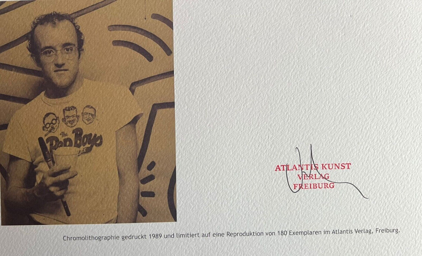 Keith Haring Lithograph From An Painting Coa Signed Pen Numbered Pencil