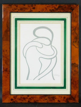 Amintore Fanfani Abbraccio (1989) Signed Lithograph Xxviii/Xxx  Framed Italia
