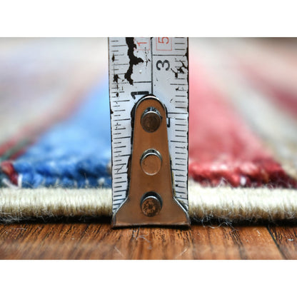 2'8"X9' Gray Extra Soft Wool Hand Knotted Afghan Super Kazak Runner Rug