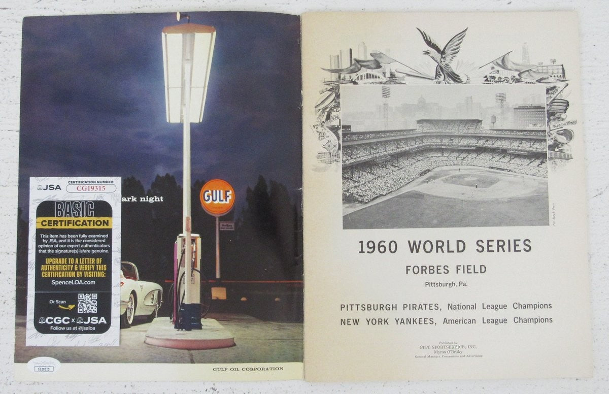 Bill Mazeroski Signed 1960 World Series Program Pirates vs. Yankees JSA 198645