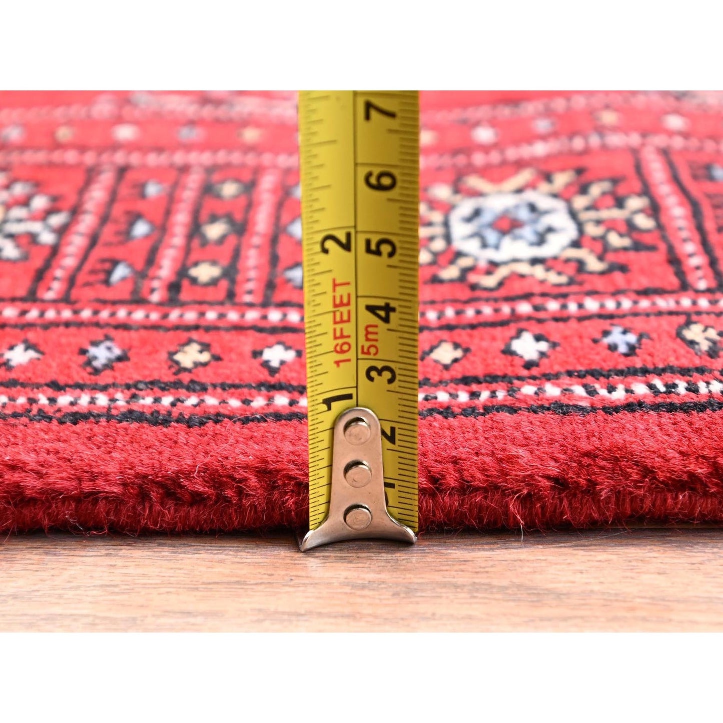 2'7"X6' Red Princess Bokara Tribal Medallions Rug Wool Hand Knotted Runner