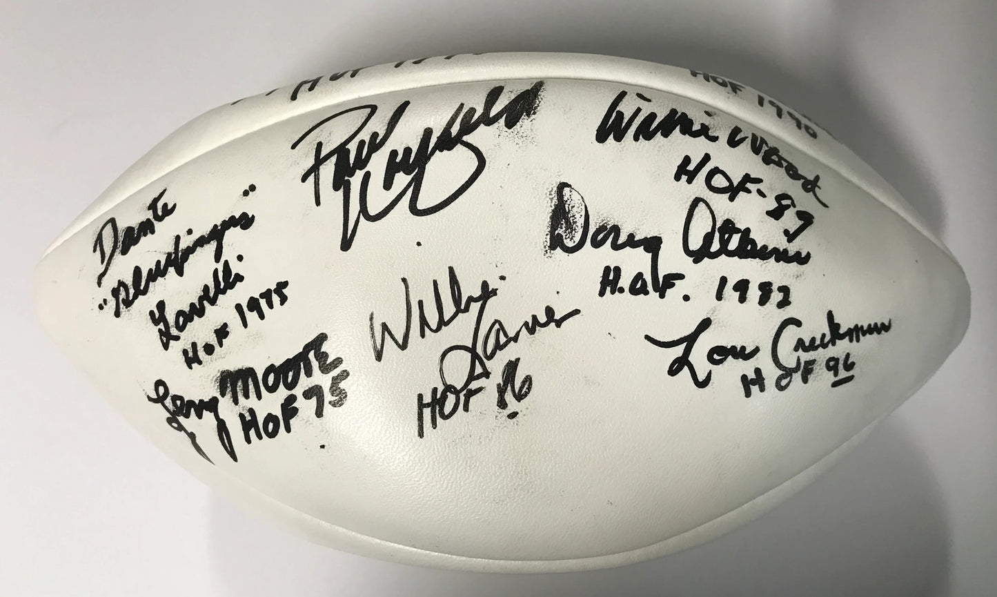 Lou Creekmour/Paul Warfield/Yale Larry Pro Hof Multisigned Autographed Football