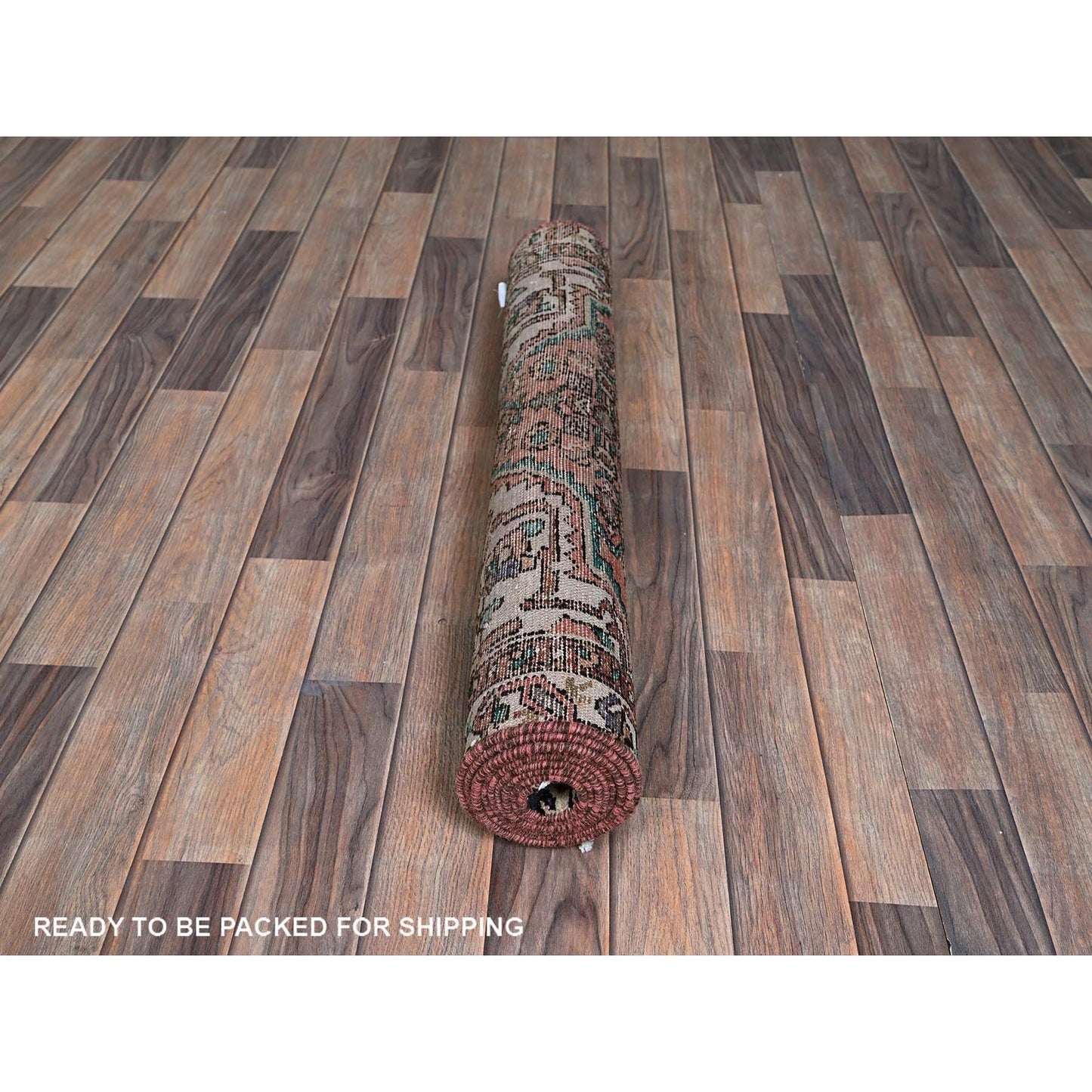 3'X8'1" Peach Vintage Zoroastrian Khamadan Hand Knotted Wool Runner Rug