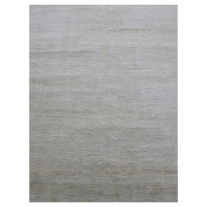 8'X10' Tempered Gray Grass Design Hand Knotted 100% Wool Oriental Rug