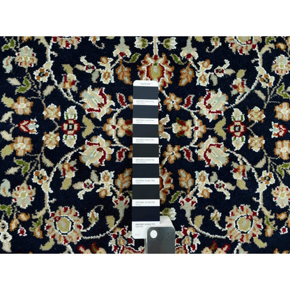 2'9"X12' Polo Blue Nain Vibrant Wool Hand Knotted Oriental Runner Rug