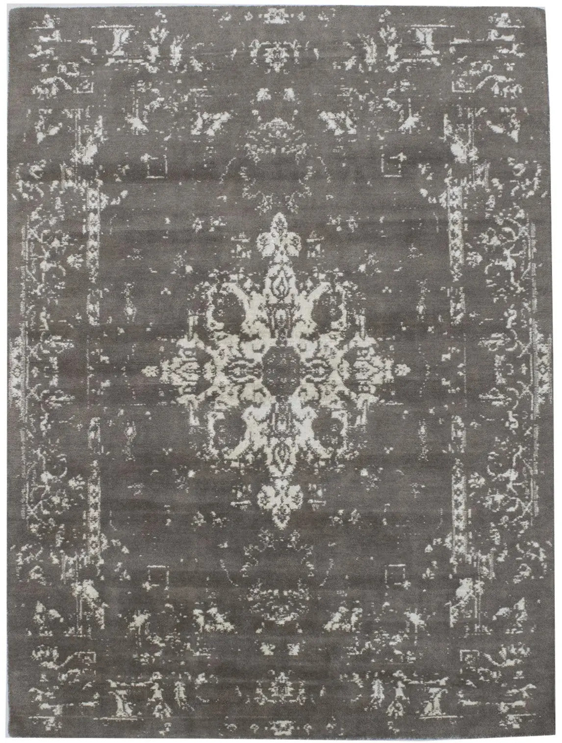 Modern Distressed Hand Knotted Carpet Home Area Rug 6x8 ft