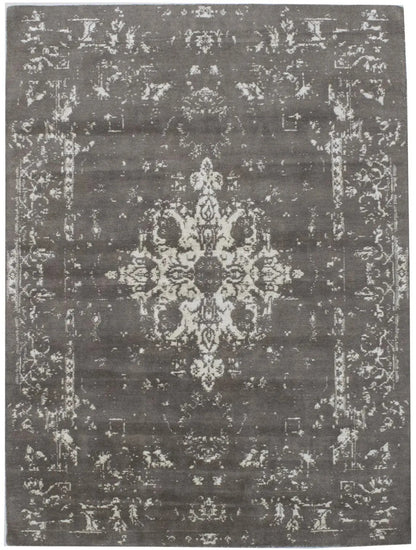 Modern Distressed Hand Knotted Carpet Home Area Rug 6x8 ft