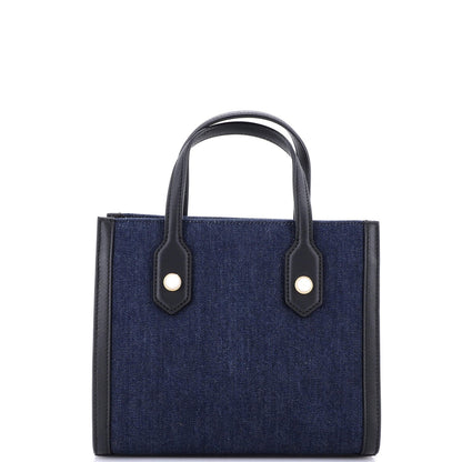 Gucci Tiger Pearl Tote Embroidered Denim Medium