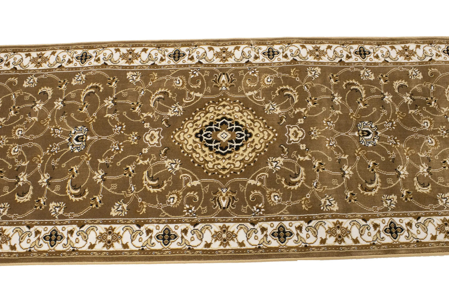 Classic Brown Floral Vintage Style 3x12 Machine Made Oriental Rug Runner