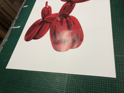 Jeff Koons (After) Balloon Dog (Red) " Poster Pop Art Red Bal